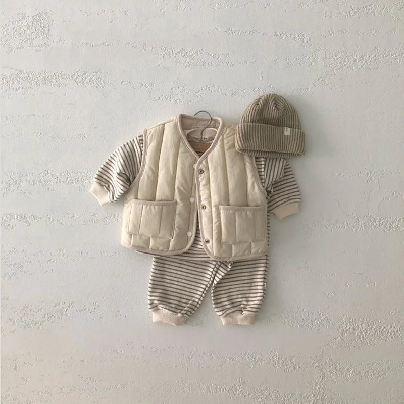 Kids' Warm Autumn/Winter Vest - Solid Color Jacket