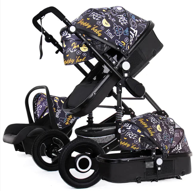 High-View Foldable Stroller – Sit & Recline Comfort