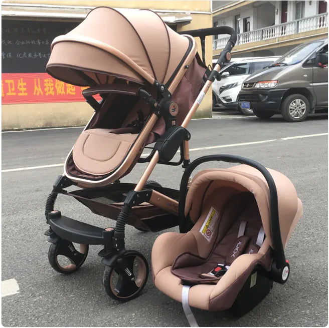 High-View Foldable Stroller – Sit & Recline Comfort